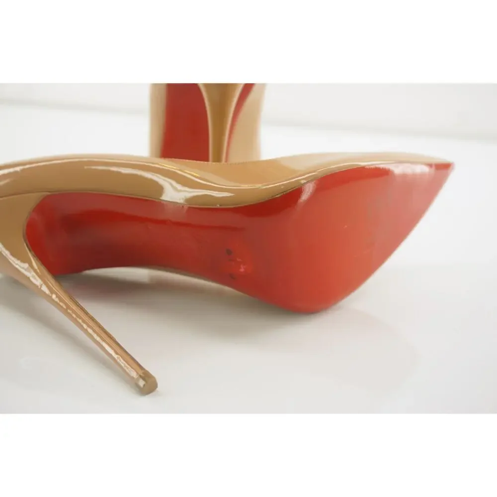 Christian Louboutin So Kate Nude Patent Pointy High Heel Pump SZ 40 10 $745 120m